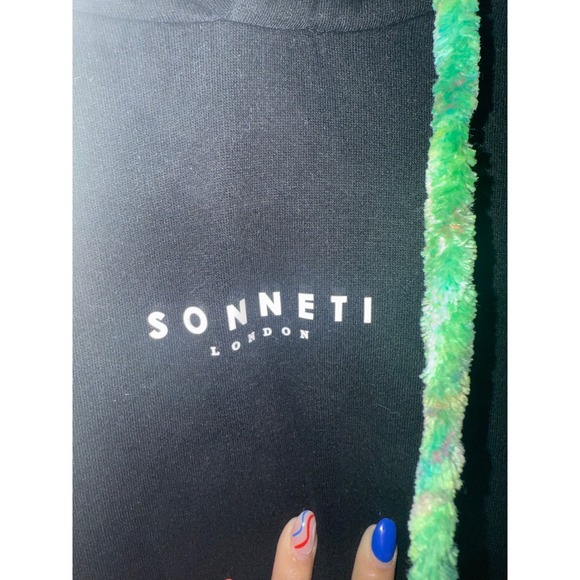 Sonneti London Hoodie Pullover Sweatshirt Drawstring Black Mens‎ Size M - Picture 3 of 6